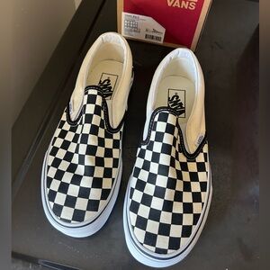 Vans Classic Checkerboard Slip-On Black and White Brand New in Box Women’s 8.5
